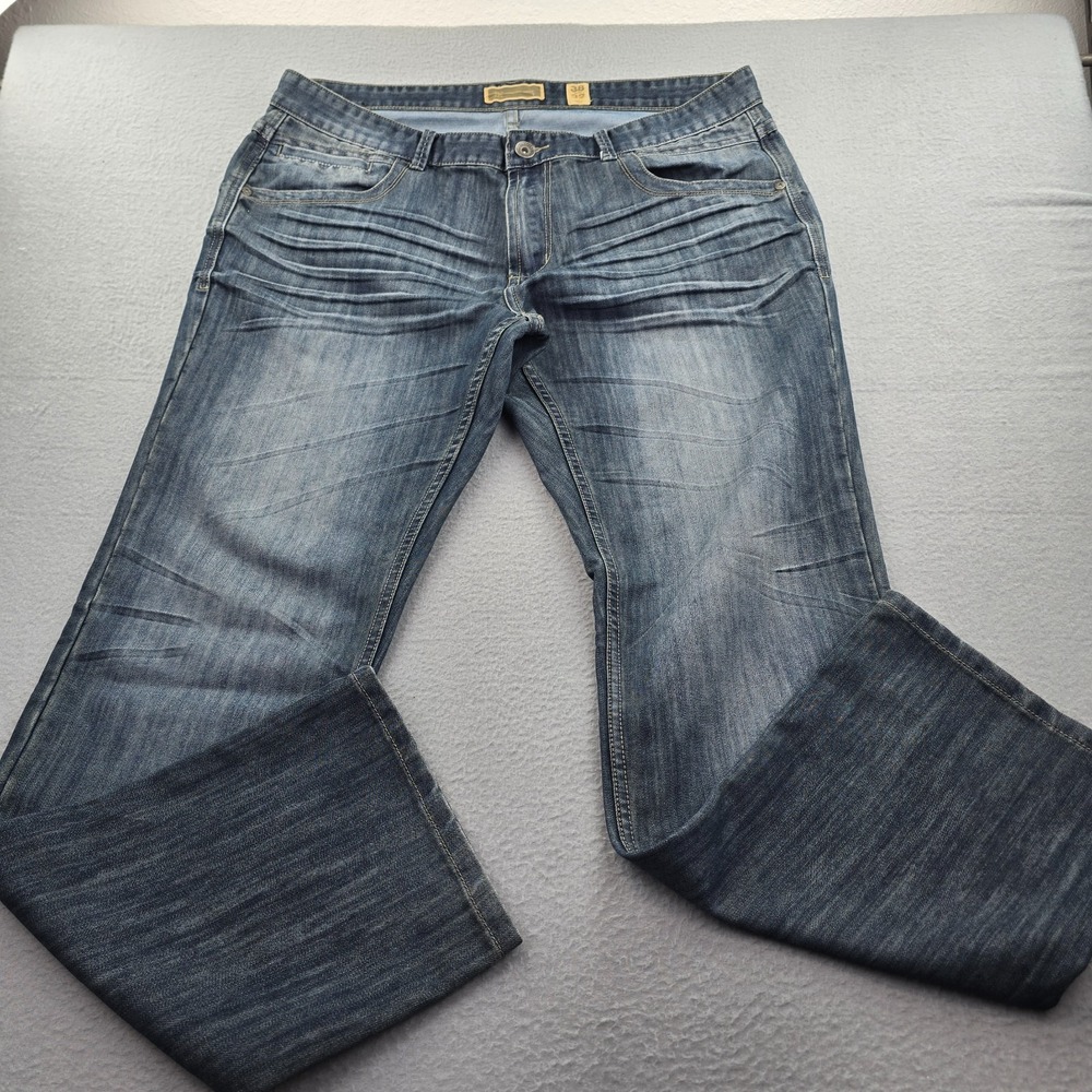 INC International Concepts Berlin Jeans Men's 38x32 Blue Denim Slim Straight Leg
